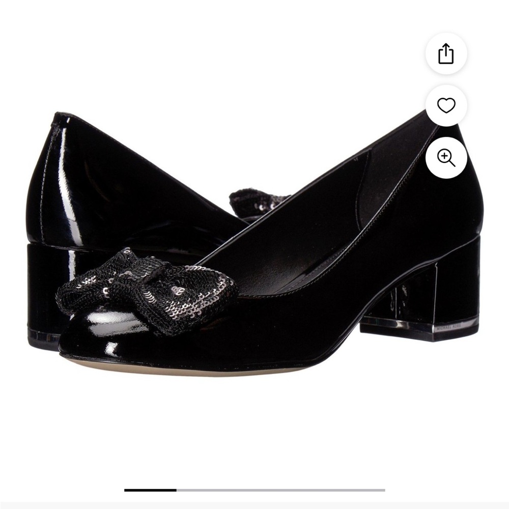 Michael Kors Womens Paris Mid Pump Leather Closed Toe Classic Pumps